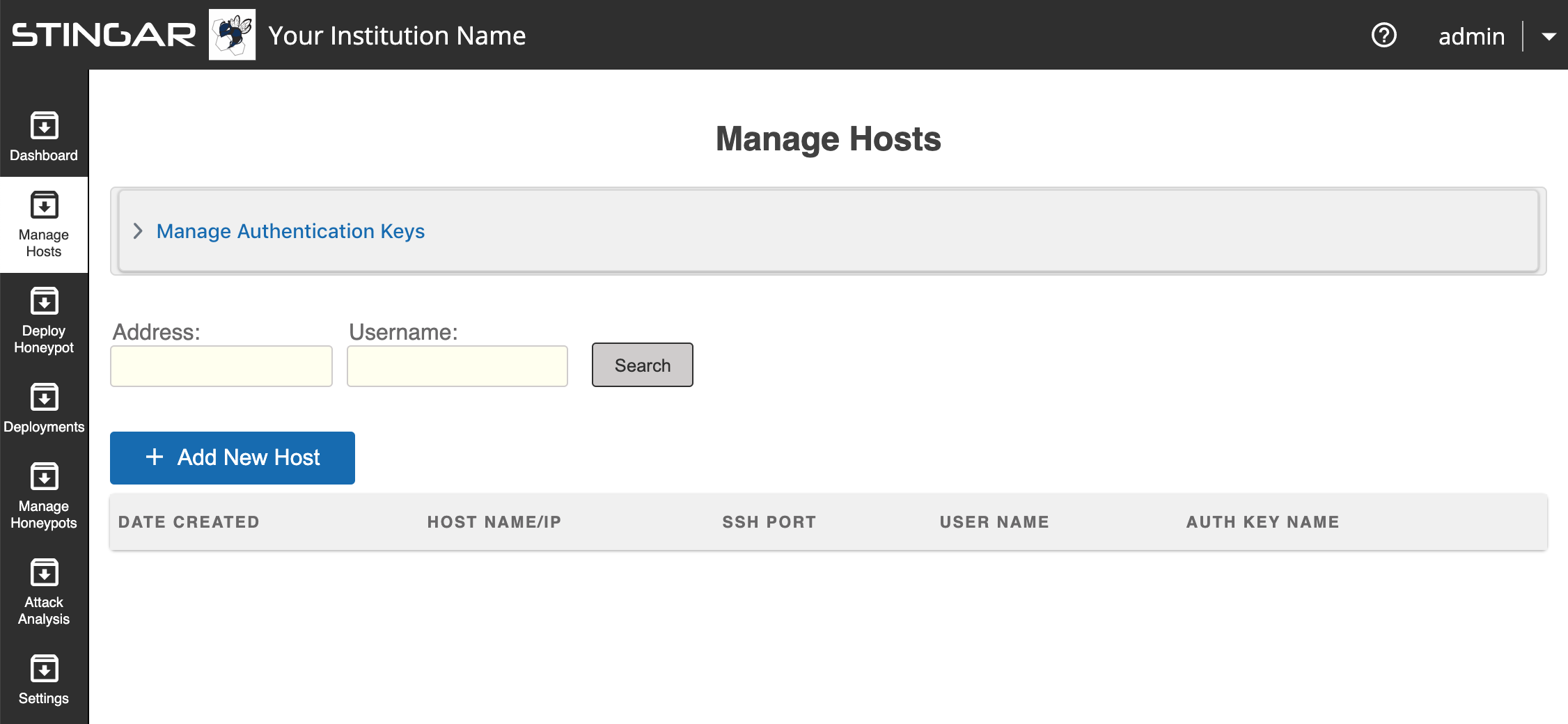 Host Index Page